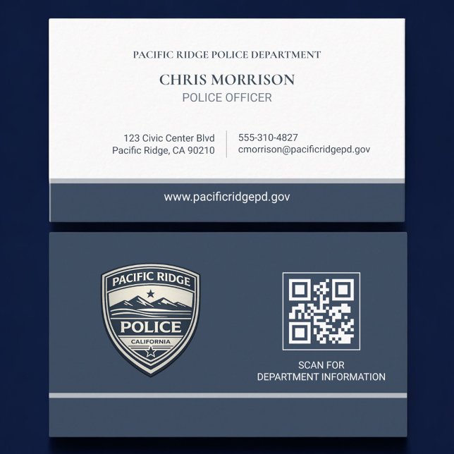 Tarjeta De Visita Police Officer Law Enforcement QR Code Logo (Subido por el creador)