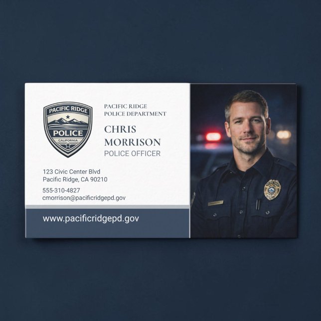 Tarjeta De Visita Police Officer Photo Law Enforcement Business Card (Subido por el creador)