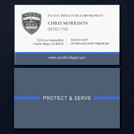 Tarjeta De Visita Police Thin Blue Line Logo Business Card