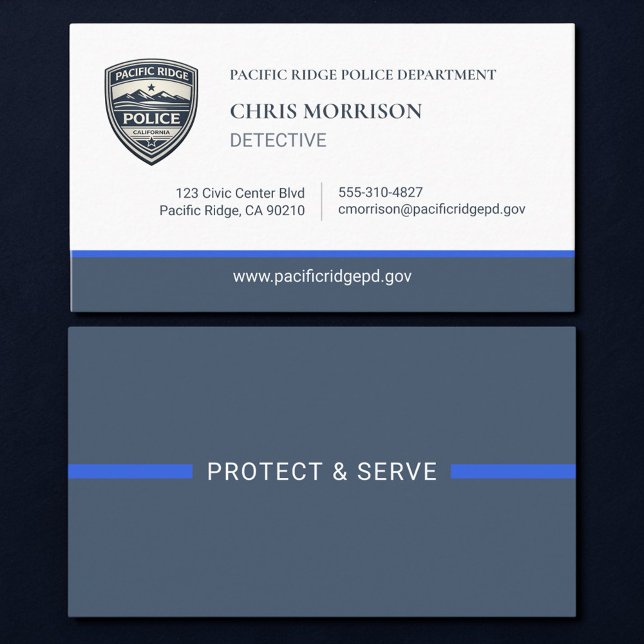 Tarjeta De Visita Police Thin Blue Line Logo Business Card (Subido por el creador)