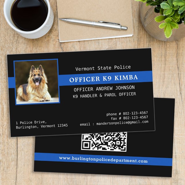 Tarjeta De Visita Policía K9 Personalizado de aplicación de la ley F (Subido por el creador)
