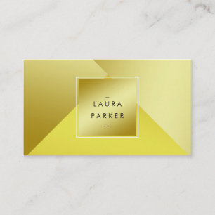 Tarjeta De Visita Polígono de oro moderno geométrico contemporáneo