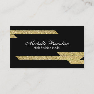 Tarjeta De Visita Polígonos de lustre dorada 2
