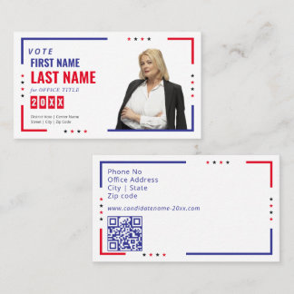 Tarjeta De Visita Political Candidate Election Campaign Personalized