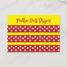 Tarjeta De Visita Polka Dot Rojo Yellow Polka Dot
