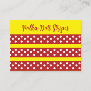 Tarjeta De Visita Polka Dot Rojo Yellow Polka Dot