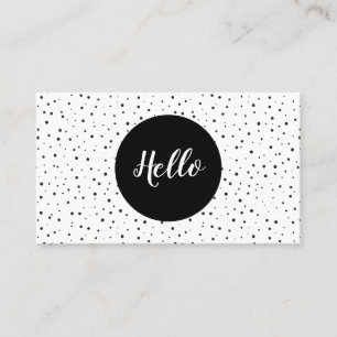 Tarjeta De Visita Polkadots negro moderno
