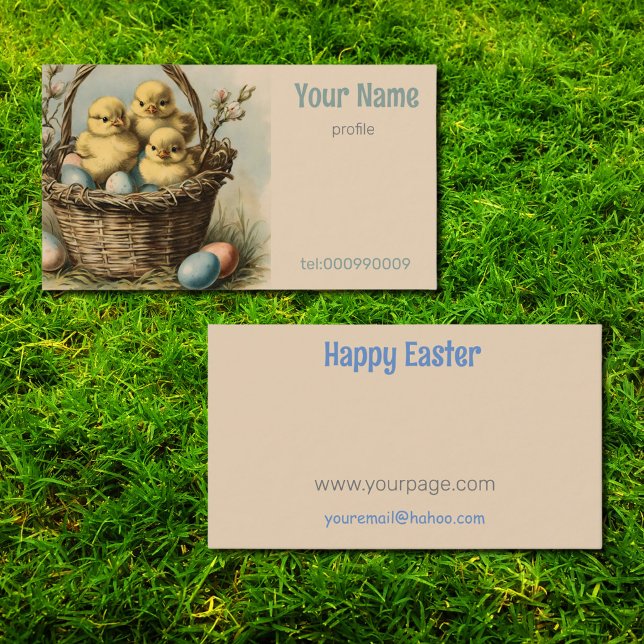 Tarjeta De Visita Pollitos de Pascua Vintage (Subido por el creador)