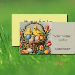 Tarjeta De Visita Pollitos de Pascua vintage