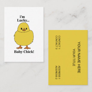 Tarjeta De Visita Pollitos Soy Afortunado Pollito Bebe