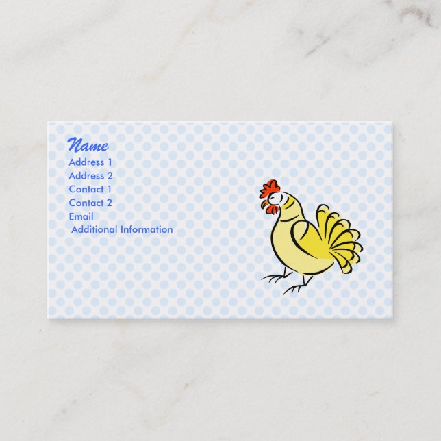 Tarjeta De Visita Pollo de la caza (Anverso)
