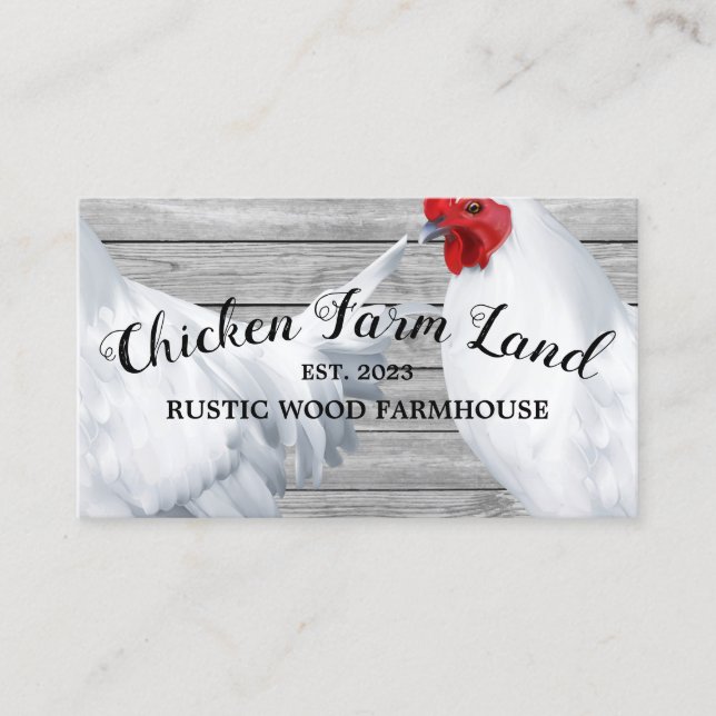 Tarjeta De Visita Pollo gris Hen Granja Rustica de Huevos Orgánicos (Anverso)