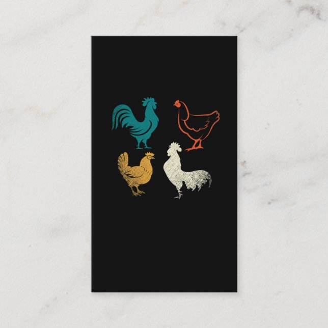 Tarjeta De Visita Pollo retro gallinero gallinero (Anverso)
