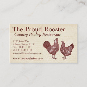 Tarjeta De Visita Pollo Wyandotte Granja rural rústica de cosecha d