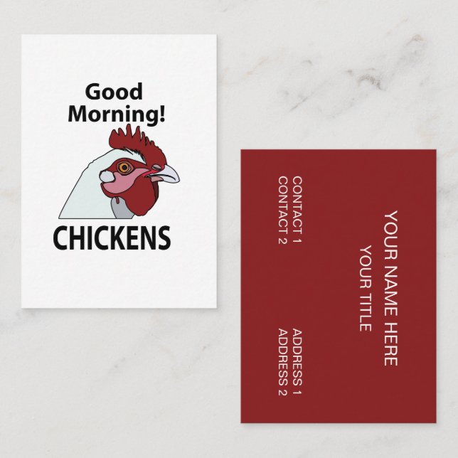 Tarjeta De Visita Pollos buenos días pollo gracioso (Anverso / Reverso)
