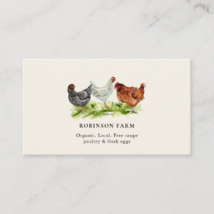 Tarjeta De Visita Pollos Gallinas Rústicas Huevos Frescos Granjero