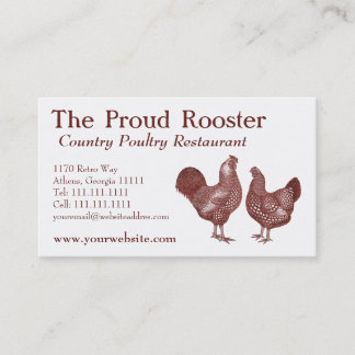 Tarjeta De Visita Pollos Wyandotte, Rooster y Hen