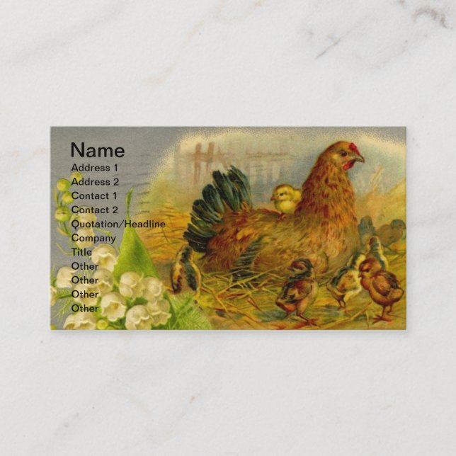 Tarjeta De Visita Pollos y pollos (Anverso)