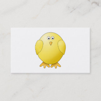 Tarjeta De Visita Polluelo lindo. Pequeño pájaro amarillo