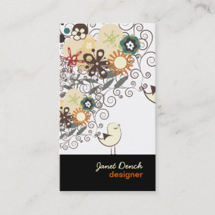 Tarjeta De Visita Polluelos retros de PixDezines+Espirales