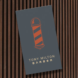 Tarjeta De Visita Polo de Barbero Gris Azul Beige Rojo Minimalista