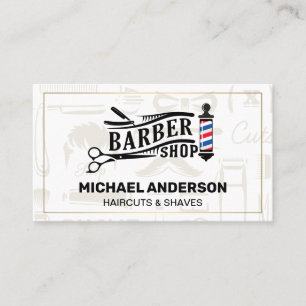 Tarjeta De Visita Polo y herramientas de barbero   Diseño