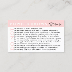 Tarjeta De Visita Polvo Brows Evita Los Consejos Después Del Cuidado