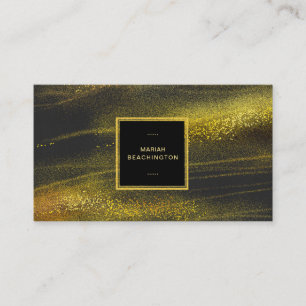 Tarjeta De Visita Polvo de oro abstracto del *~* y excitación negra