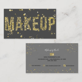 Tarjeta De Visita Polvo de Oro Brillo Glamour Maquillaje de Belleza