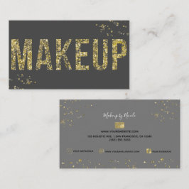 Tarjeta De Visita Polvo de Oro Brillo Glamour Maquillaje de Belleza