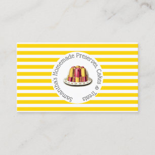 Tarjeta De Visita Polvo de postre en rayas blancas amarillas moda pu