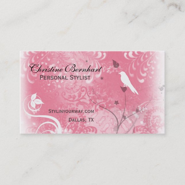 Tarjeta de visita polvorienta elegante del (Anverso)
