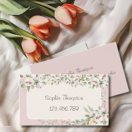 Tarjeta De Visita Polvoriento acuarela floral rosa