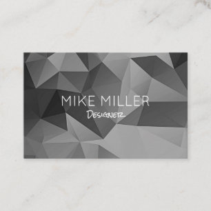 Tarjeta De Visita Poly Geometric Angles Gray Modern Guay
