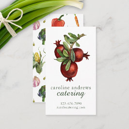 Tarjeta De Visita Pomegranato Orgánico de Acuarela