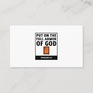 Tarjeta De Visita Ponga en la armadura completa de la fe cristiana d
