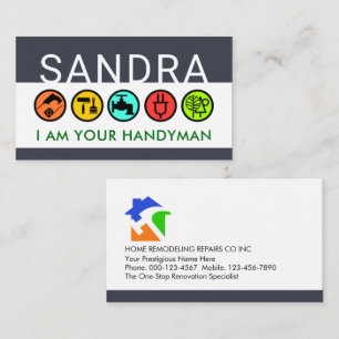 Tarjeta De Visita Ponga su nombre en la capa de iconos de manitas
