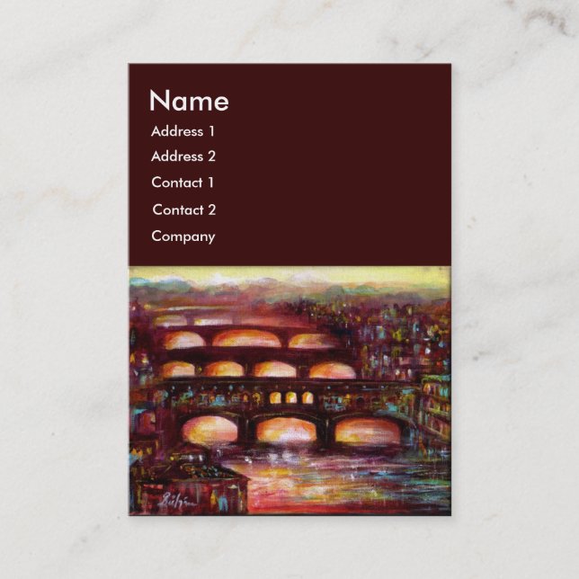 Tarjeta De Visita Ponte Vecchio y otros puentes de Florencia (Anverso)