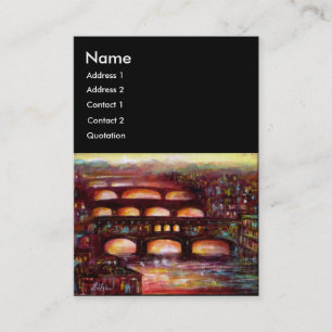 Tarjeta De Visita Ponte Vecchio y otros puentes de Florencia, negro