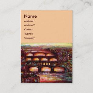 Tarjeta De Visita Ponte Vecchio y otros puentes de Florencia, rosa