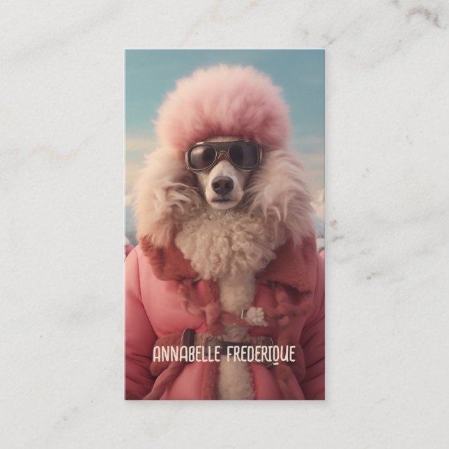 Tarjeta De Visita Poodle Ártico (Anverso)
