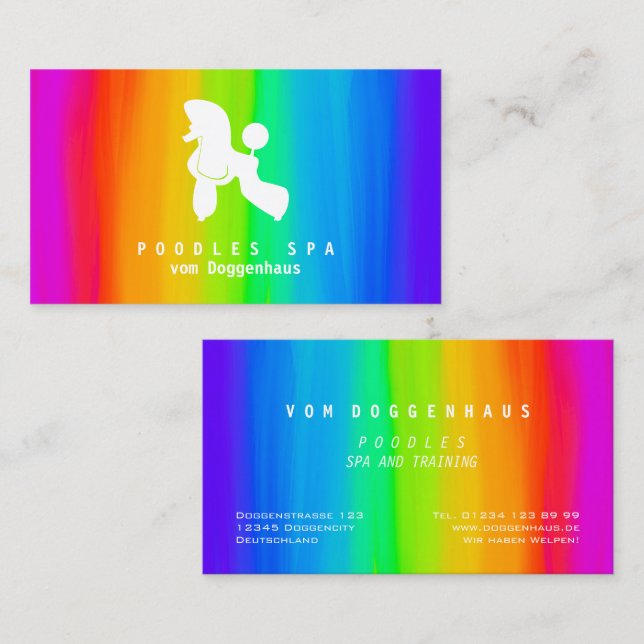 Tarjeta De Visita Poodle Business Card (Anverso / Reverso)