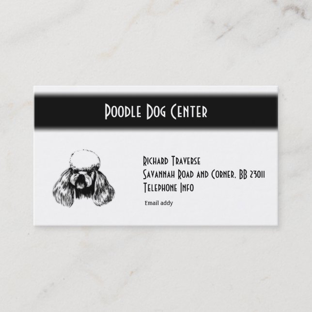 Tarjeta De Visita Poodle Business Card (Anverso)
