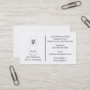 Tarjeta De Visita Poodle Dog Design Dog Grooming Parlor