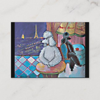 Tarjeta De Visita Poodles Paris Cafe Business Card