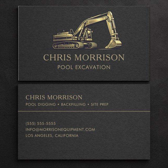 Tarjeta De Visita Pool Excavation Excavator Professional (Subido por el creador)