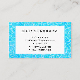 Tarjeta De Visita Pool Service Business Card Template