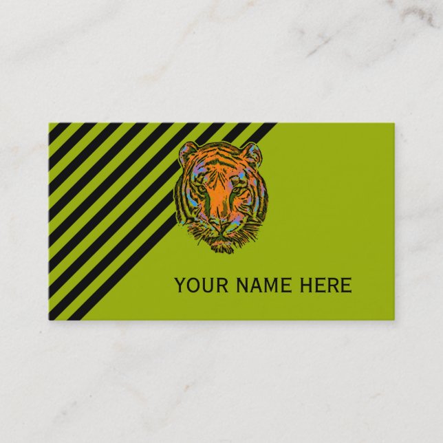 Tarjeta De Visita Pop Art TIGER HEAD + tu trasero. e ideas (Anverso)