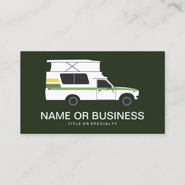 tarjeta de visita pop chinook camper retro greens (Anverso)