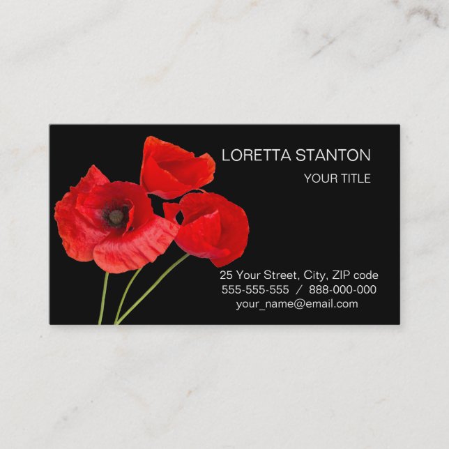 Tarjeta De Visita Poppies (Anverso)